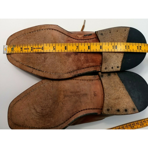 Mezlan Oxford 10 M Tan Camel Lace Tie Handmade Spain Tooled Leather Cap Toe main image 6